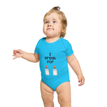 Funny "I break for **" Short Sleeve Baby Bodysuit