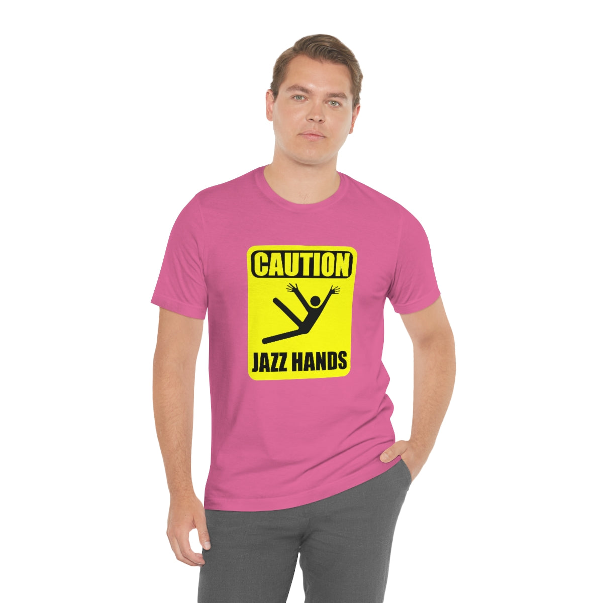 Caution Jazz hands - Funny - Unisex Short Sleeve Tee