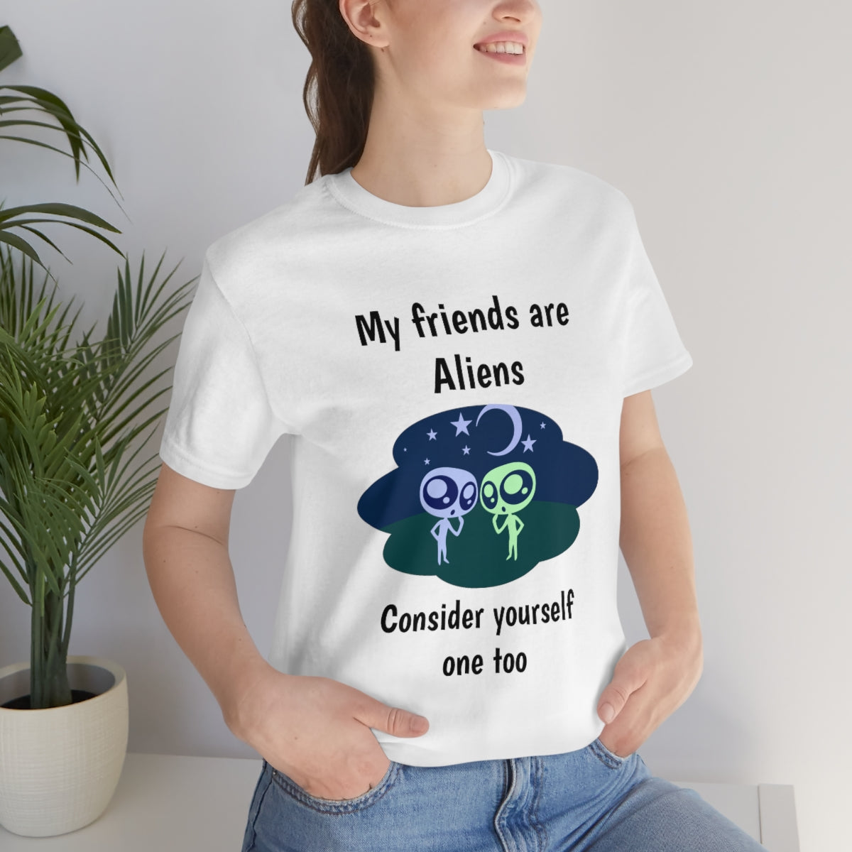 My friends are aliens - Funny Unisex Short Sleeve Tee