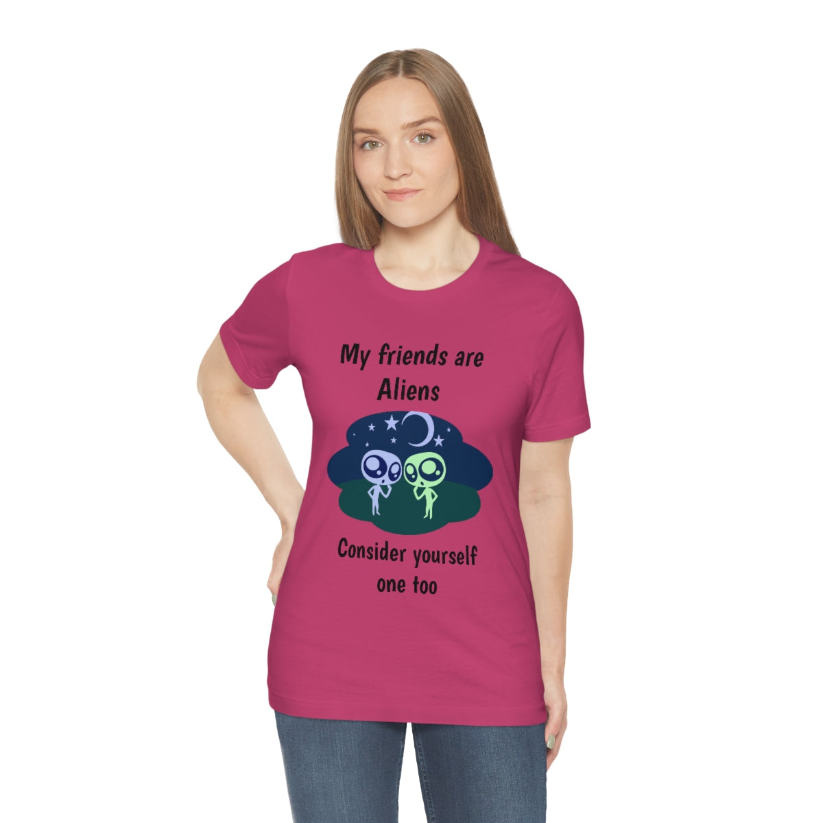 My friends are aliens - Funny Unisex Short Sleeve Tee