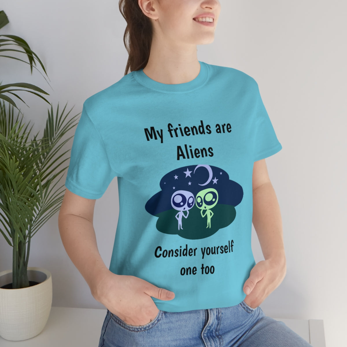 My friends are aliens - Funny Unisex Short Sleeve Tee