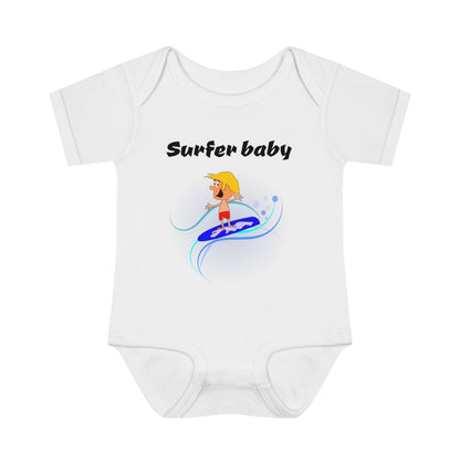Surfer baby - Infant Baby Rib Bodysuit - CrazyTomTShirts