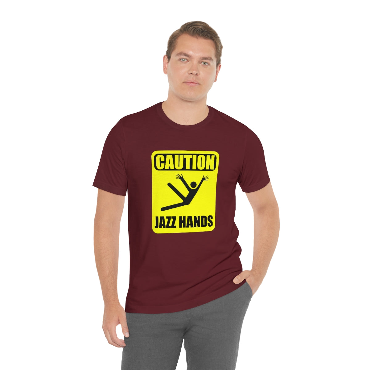 Caution Jazz hands - Funny - Unisex Short Sleeve Tee