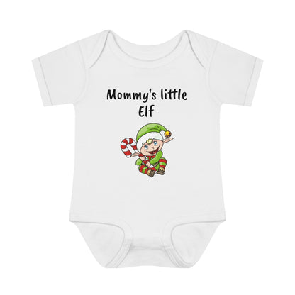 Mommy's little Elf - Infant Baby Rib Bodysuit - CrazyTomTShirts