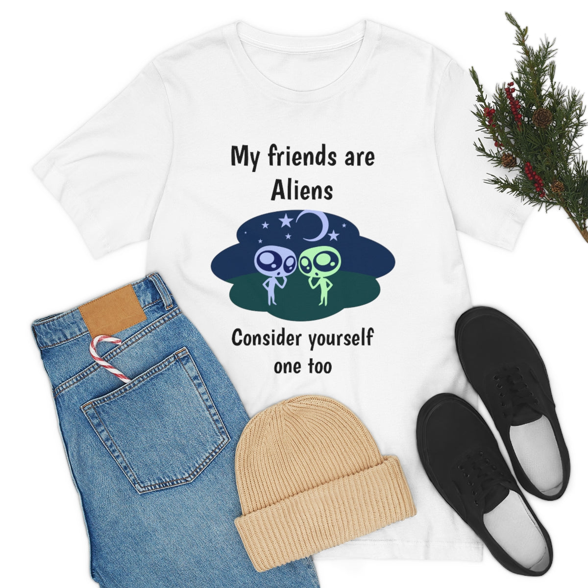 My friends are aliens - Funny Unisex Short Sleeve Tee