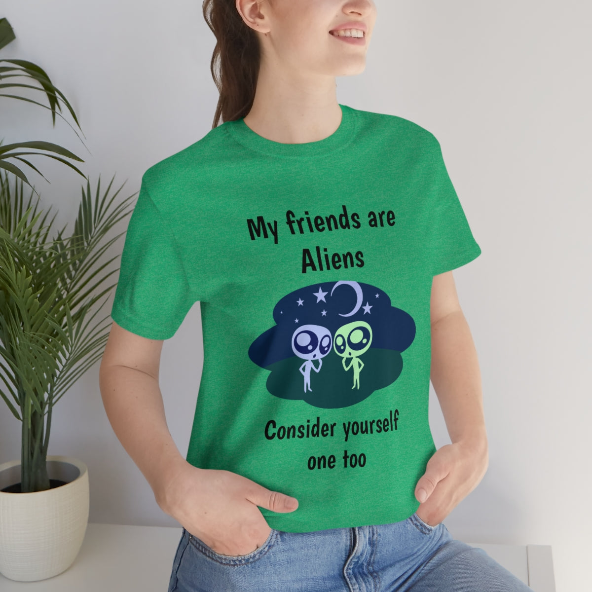 My friends are aliens - Funny Unisex Short Sleeve Tee