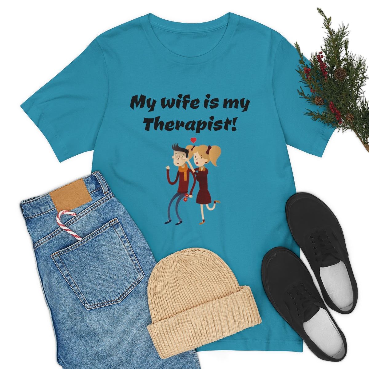 My wife is my Therapist- Funny Unisex Short Sleeve Tee