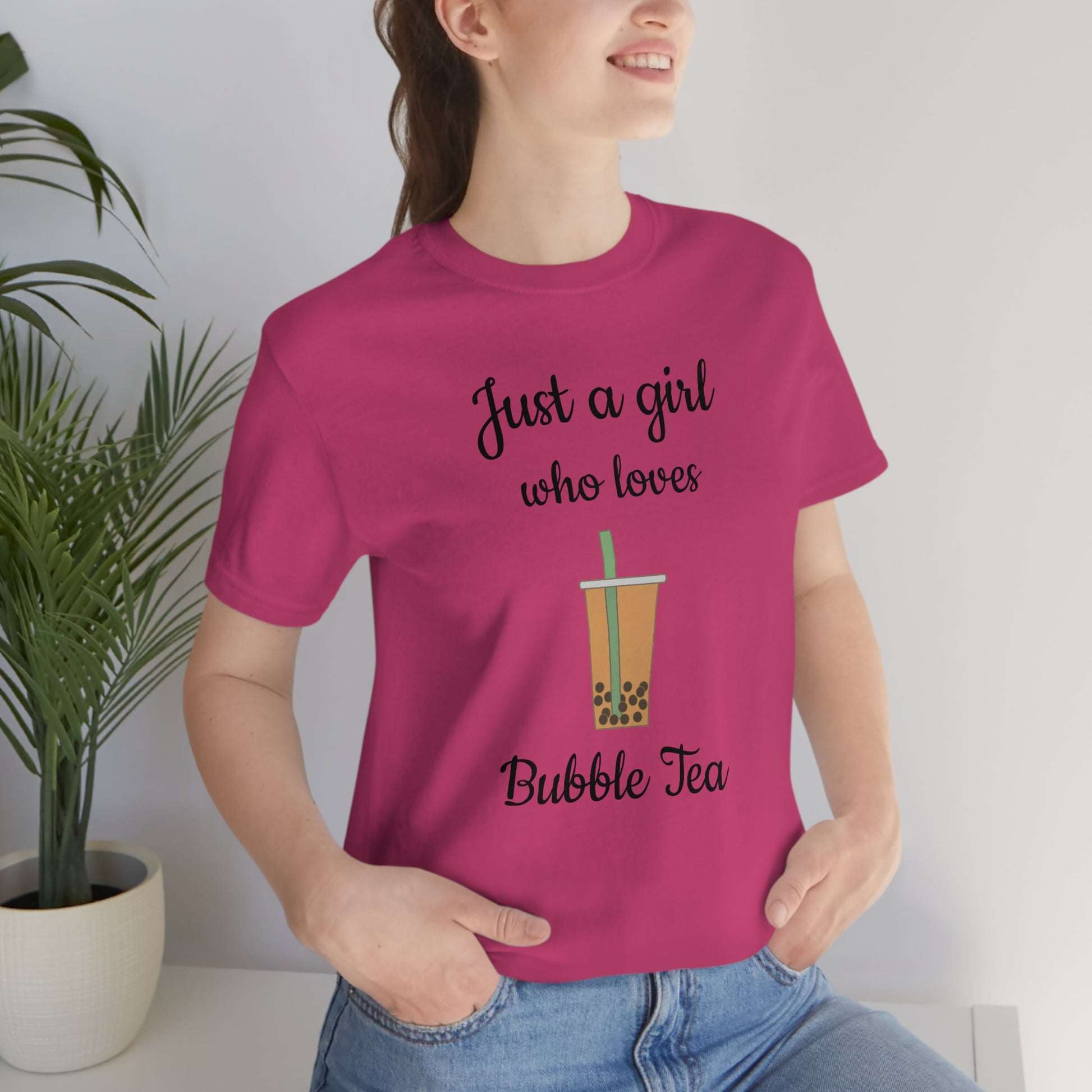 Just a girl who loves bubble tea - Designed - Unisex Short Sleeve Tee - CrazyTomTShirts