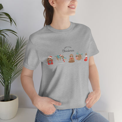 Have a Lazy Christmas - Funny Sloth Unisex Short Sleeve Tee - CrazyTomTShirts