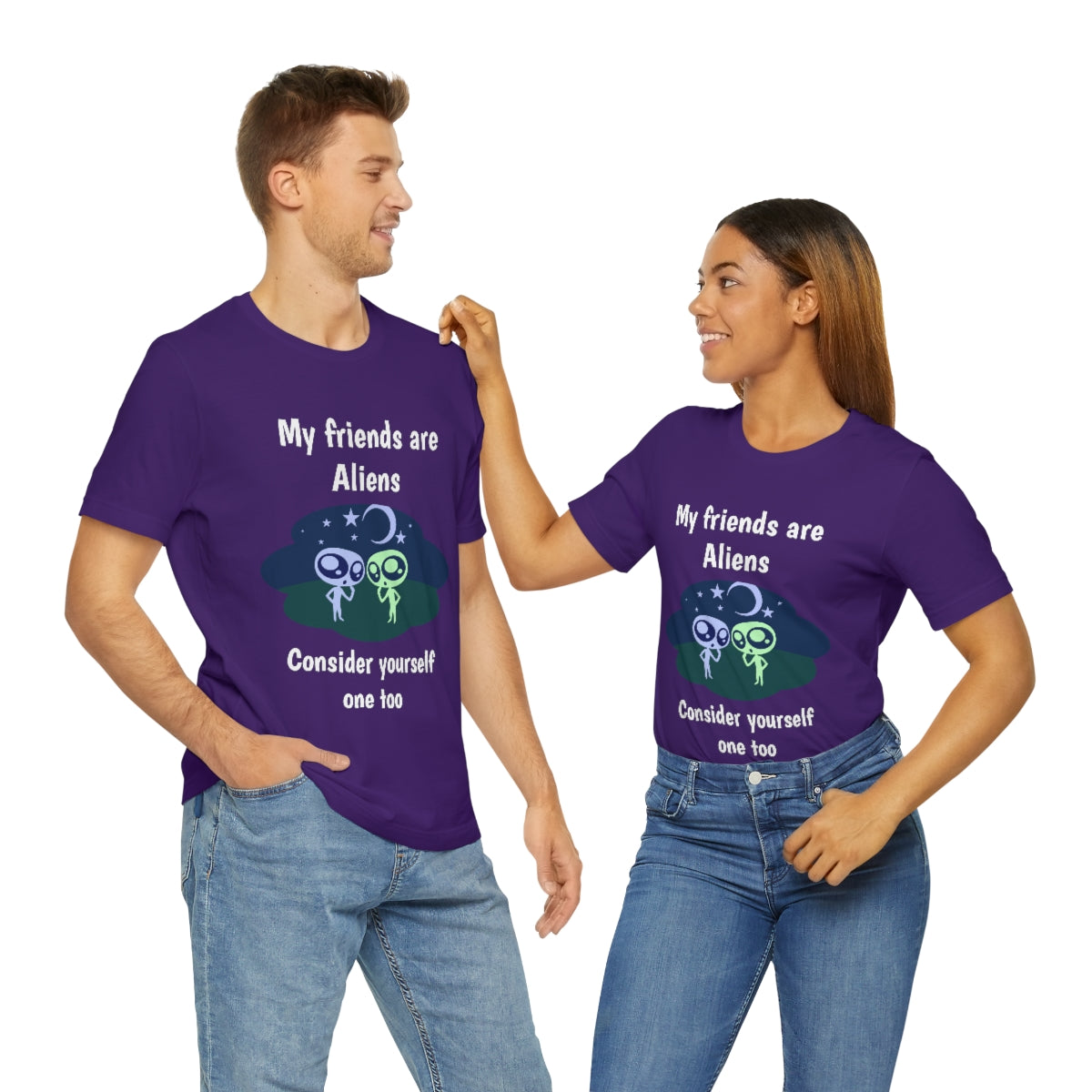 My friends are aliens - Funny Unisex Short Sleeve Tee