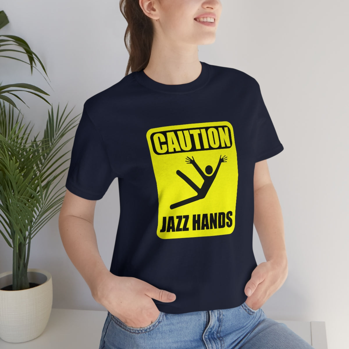 Caution Jazz hands - Funny - Unisex Short Sleeve Tee