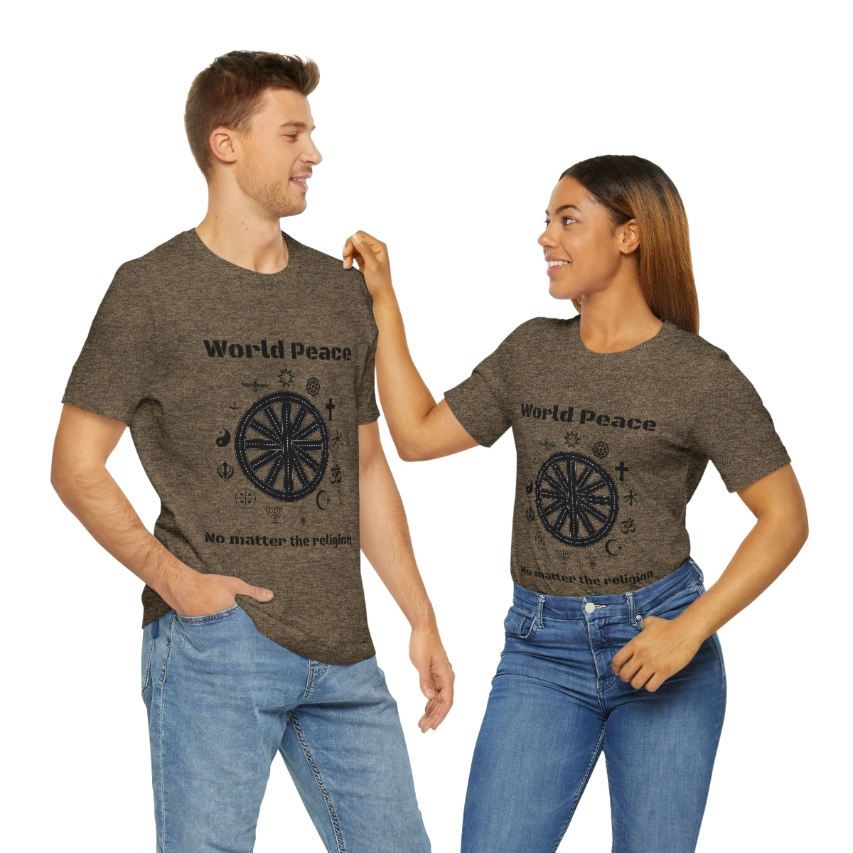 World peace no matter the religion - Unisex Short Sleeve Tee