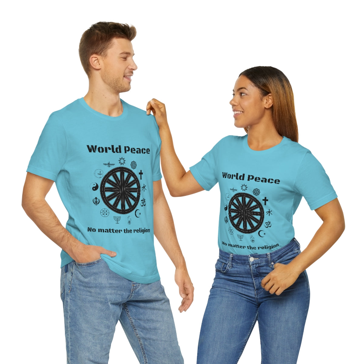 World peace no matter the religion - Unisex Short Sleeve Tee