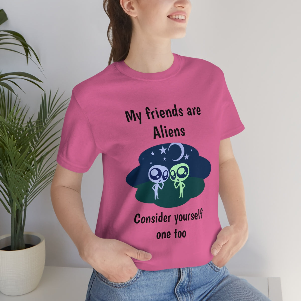 My friends are aliens - Funny Unisex Short Sleeve Tee