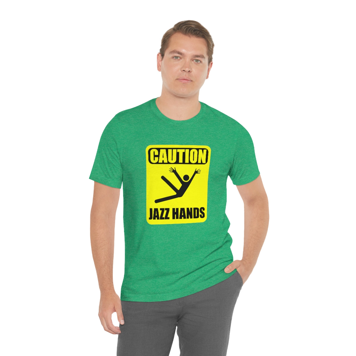 Caution Jazz hands - Funny - Unisex Short Sleeve Tee