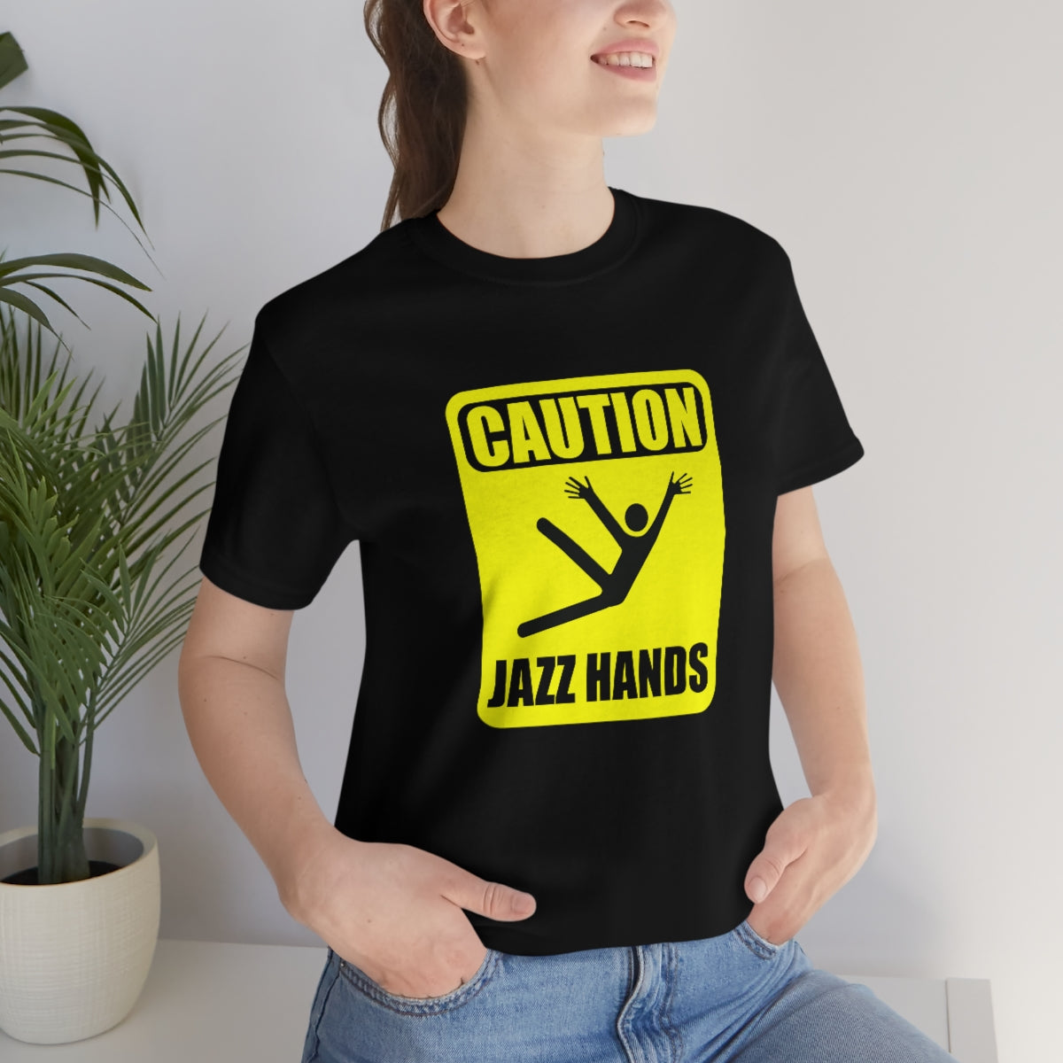 Caution Jazz hands - Funny - Unisex Short Sleeve Tee