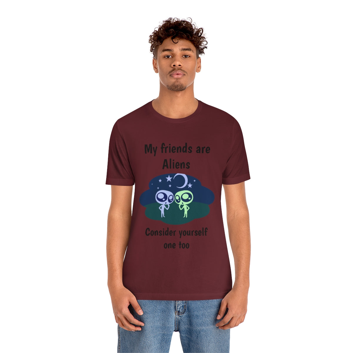 My friends are aliens - Funny Unisex Short Sleeve Tee