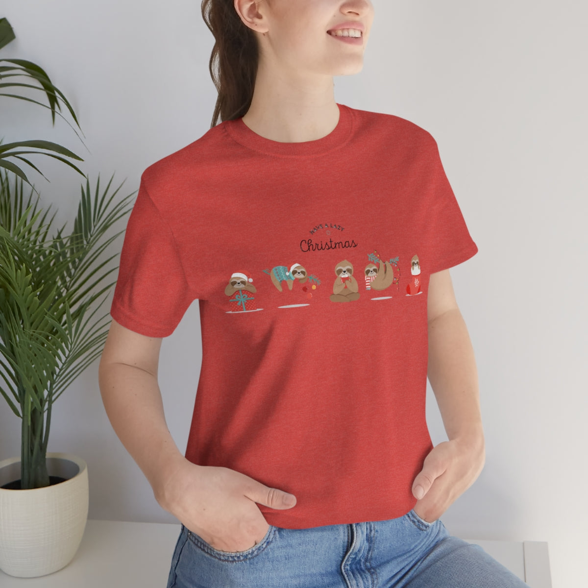 Have a Lazy Christmas - Funny Sloth Unisex Short Sleeve Tee - CrazyTomTShirts