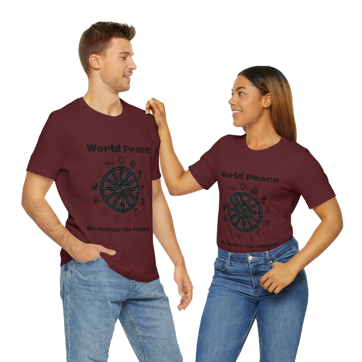 World peace no matter the religion - Unisex Short Sleeve Tee