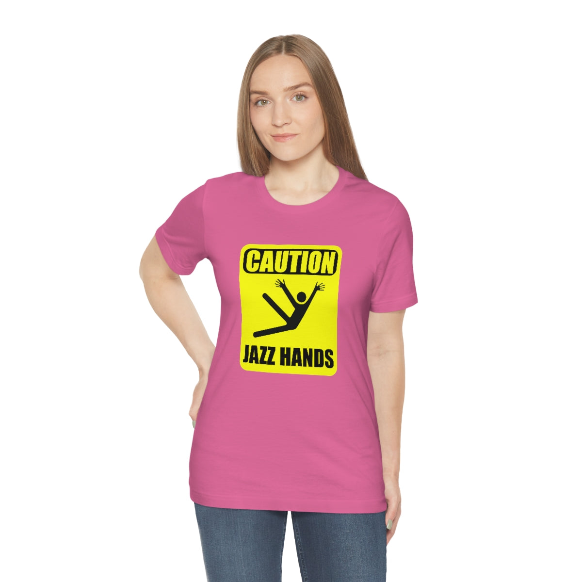 Caution Jazz hands - Funny - Unisex Short Sleeve Tee