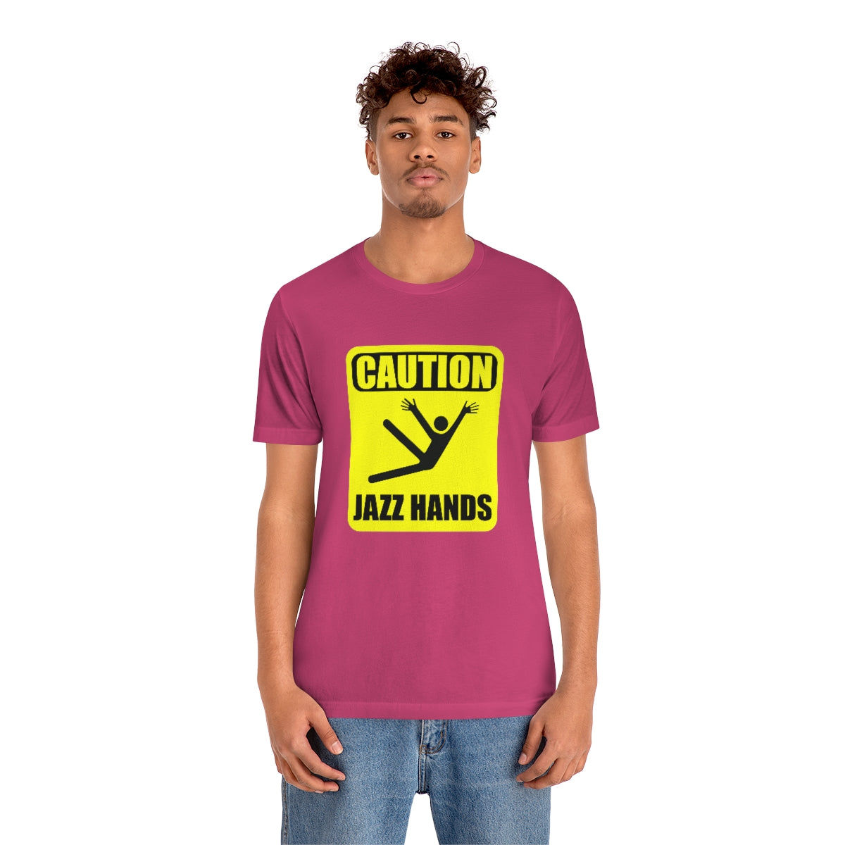 Caution Jazz hands - Funny - Unisex Short Sleeve Tee