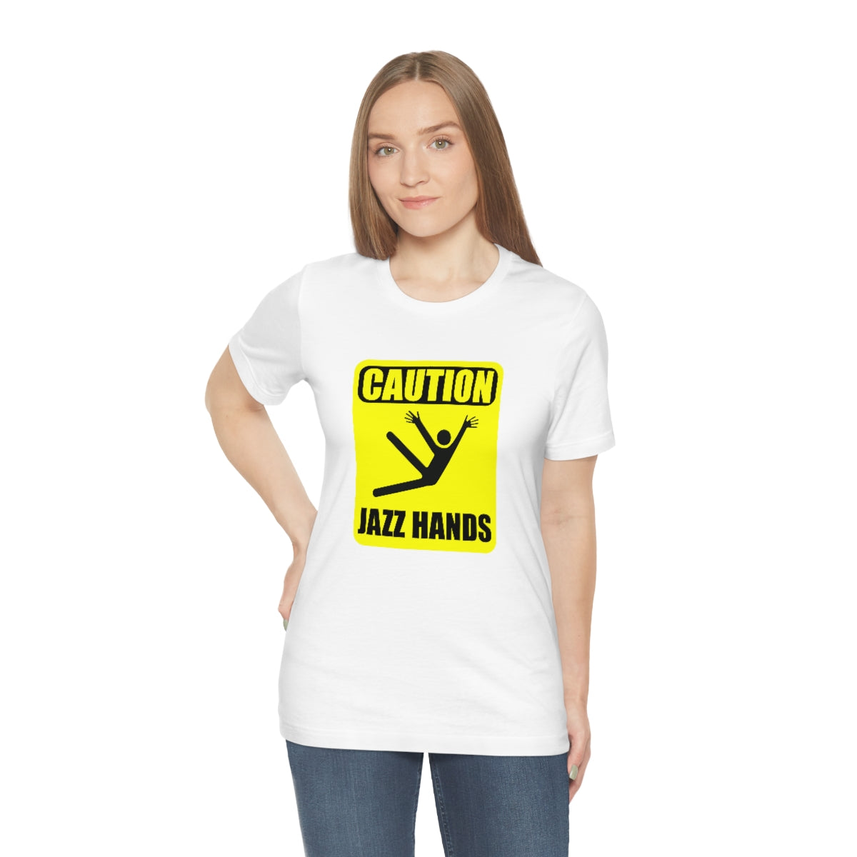 Caution Jazz hands - Funny - Unisex Short Sleeve Tee