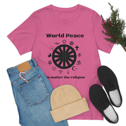 World peace no matter the religion - Unisex Short Sleeve Tee