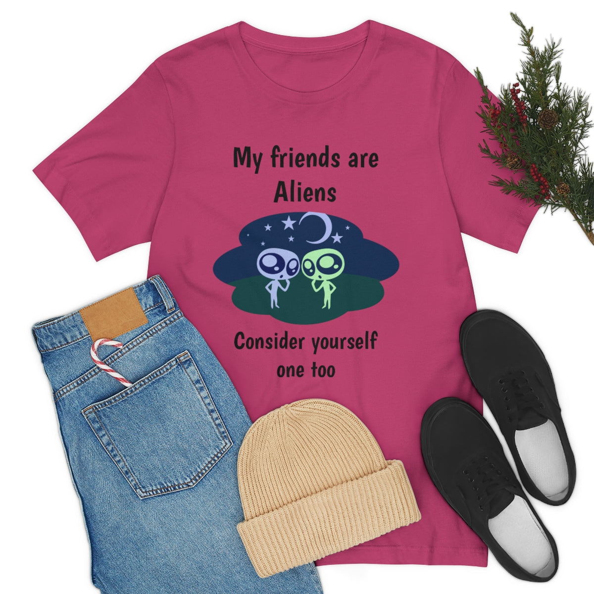 My friends are aliens - Funny Unisex Short Sleeve Tee