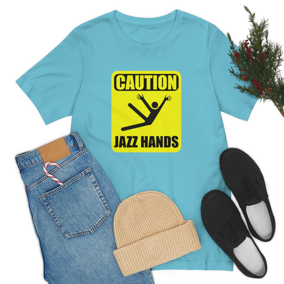 Caution Jazz hands - Funny - Unisex Short Sleeve Tee