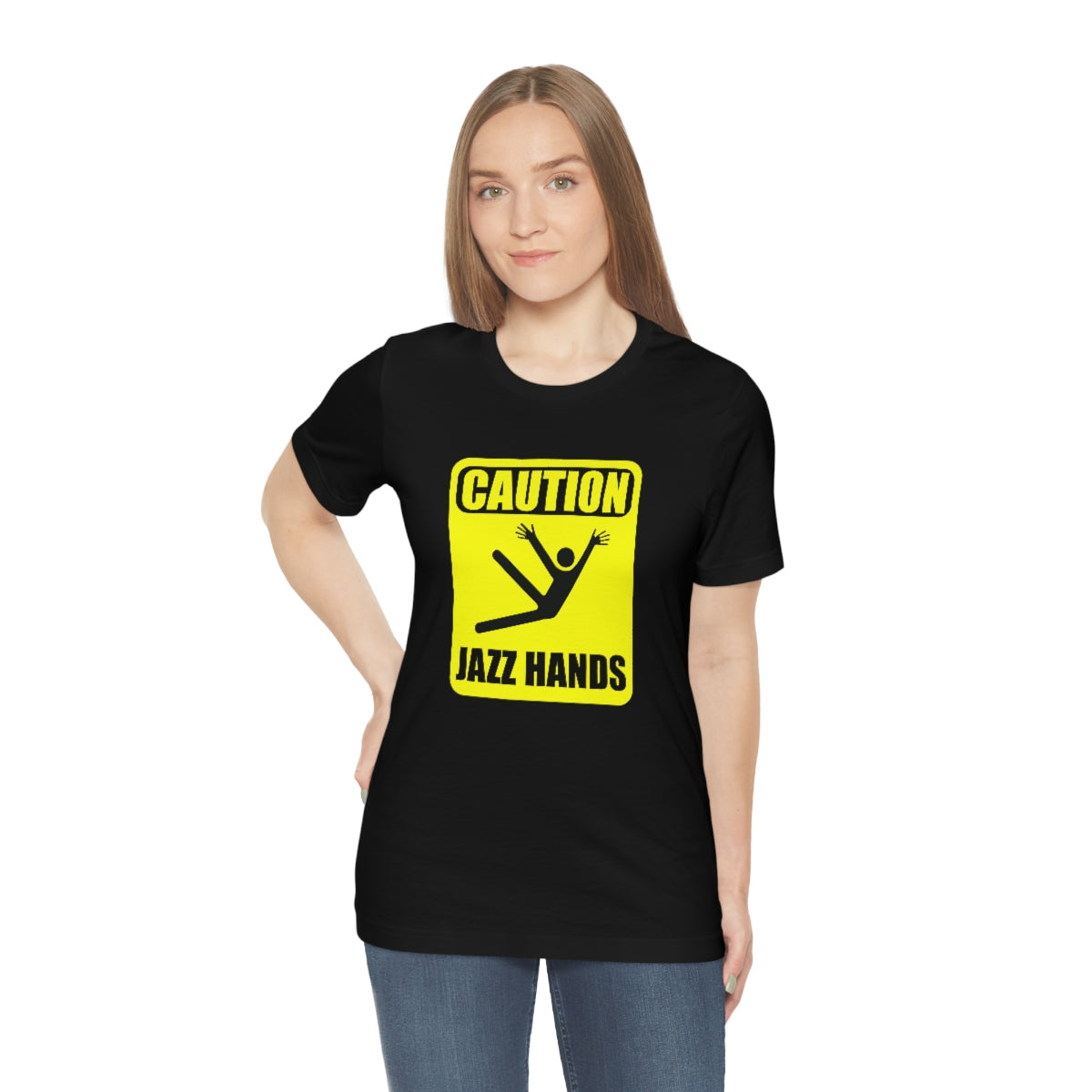 Caution Jazz hands - Funny - Unisex Short Sleeve Tee