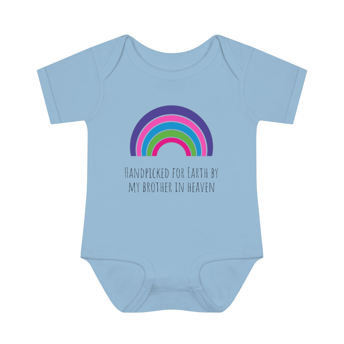 Handpicked for Earth by my Brother in Heaven - Infant Baby Rib Bodysuit - CrazyTomTShirts