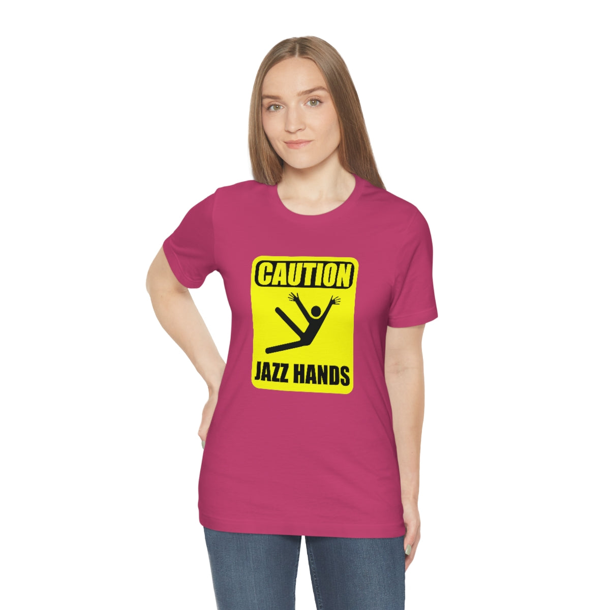 Caution Jazz hands - Funny - Unisex Short Sleeve Tee