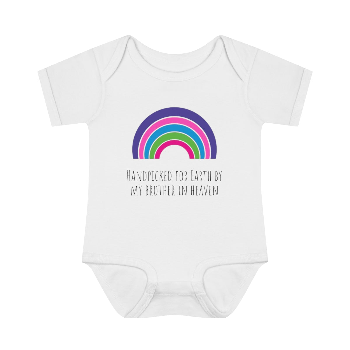 Handpicked for Earth by my Brother in Heaven - Infant Baby Rib Bodysuit - CrazyTomTShirts