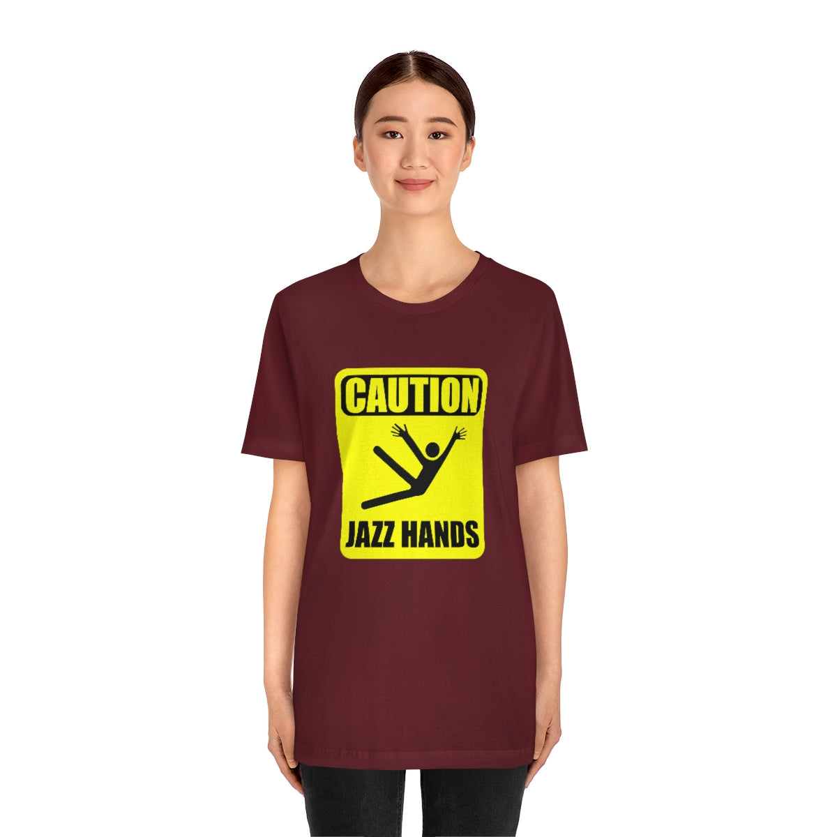 Caution Jazz hands - Funny - Unisex Short Sleeve Tee