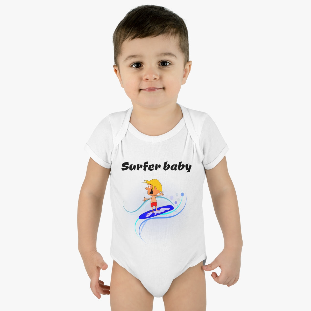 Surfer baby - Infant Baby Rib Bodysuit - CrazyTomTShirts
