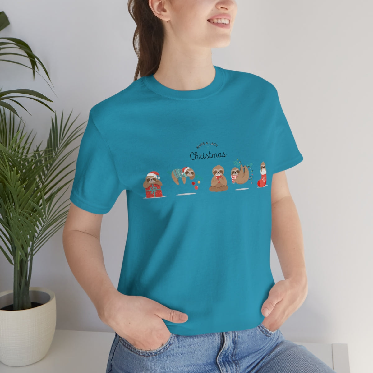 Have a Lazy Christmas - Funny Sloth Unisex Short Sleeve Tee - CrazyTomTShirts