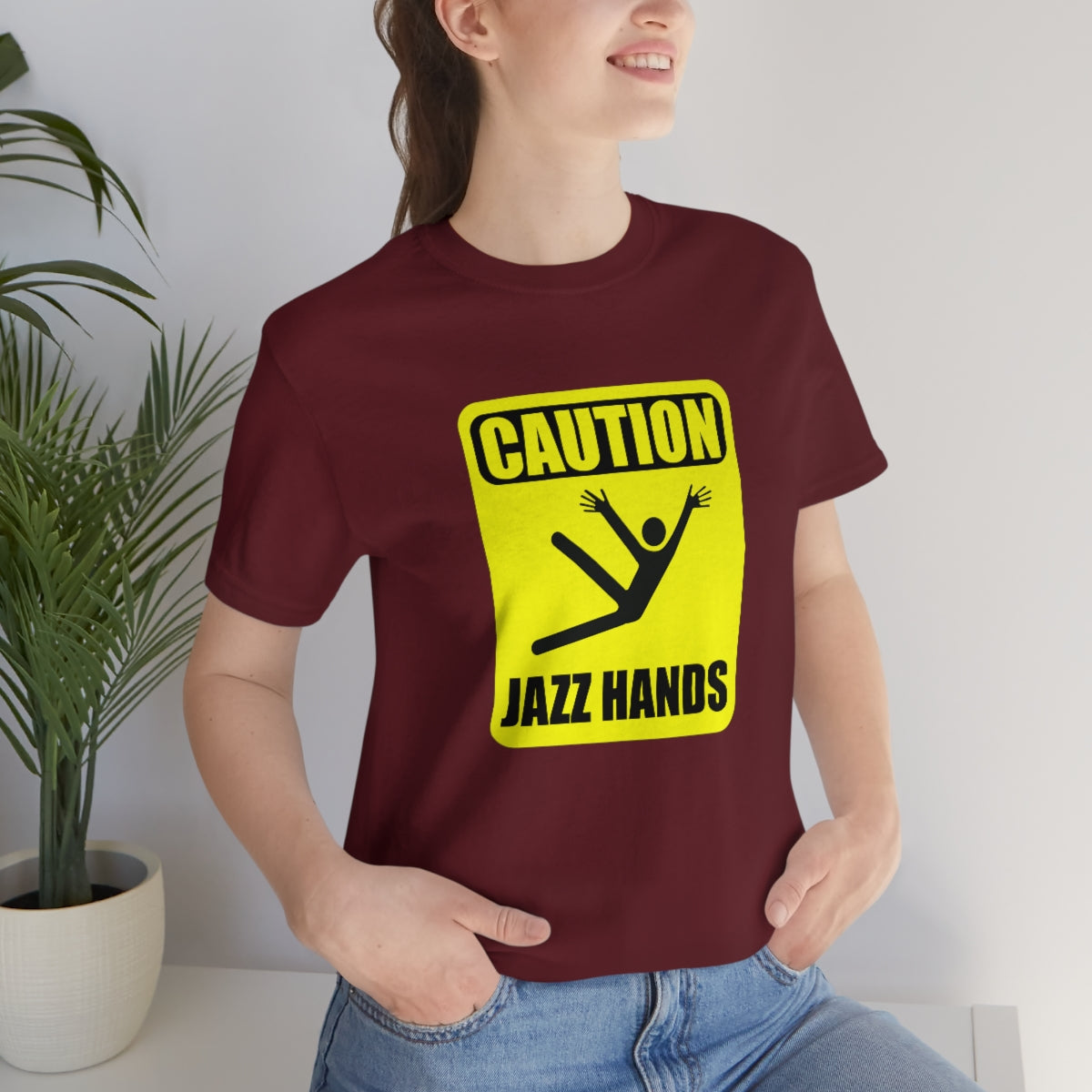 Caution Jazz hands - Funny - Unisex Short Sleeve Tee