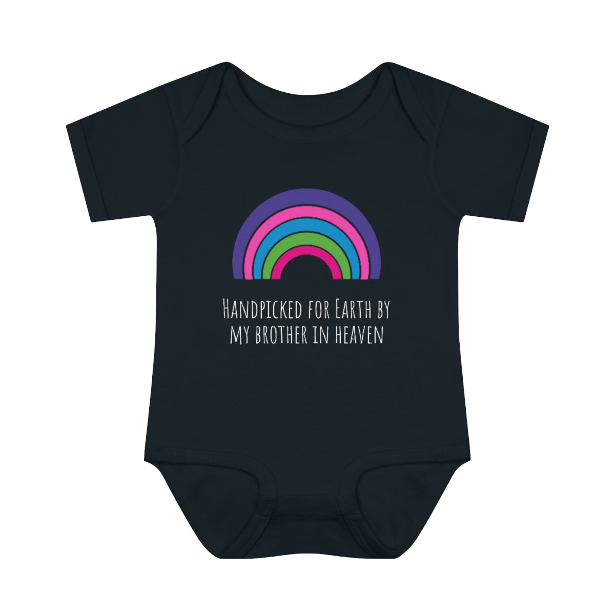 Handpicked for Earth by my Brother in Heaven - Infant Baby Rib Bodysuit - CrazyTomTShirts