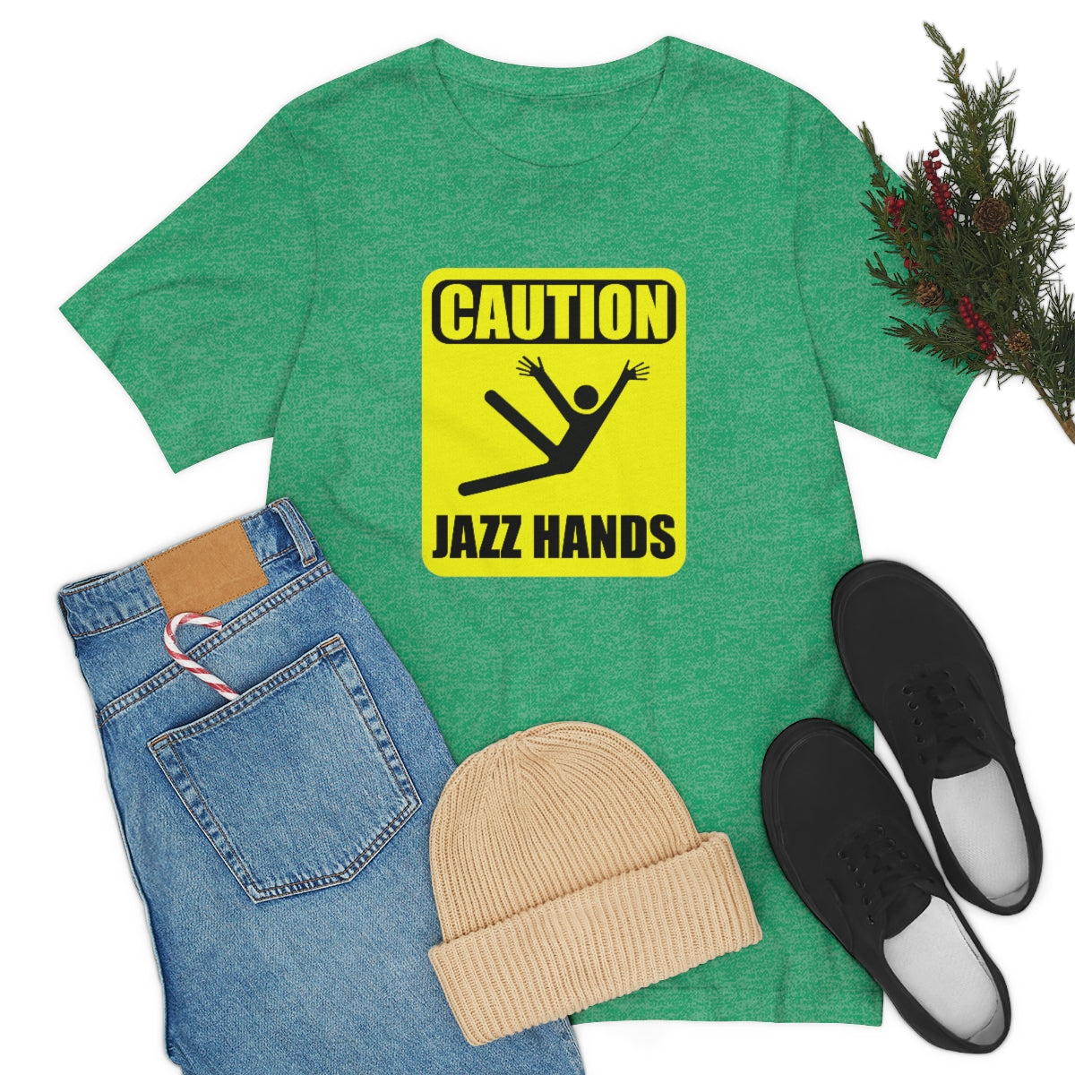 Caution Jazz hands - Funny - Unisex Short Sleeve Tee