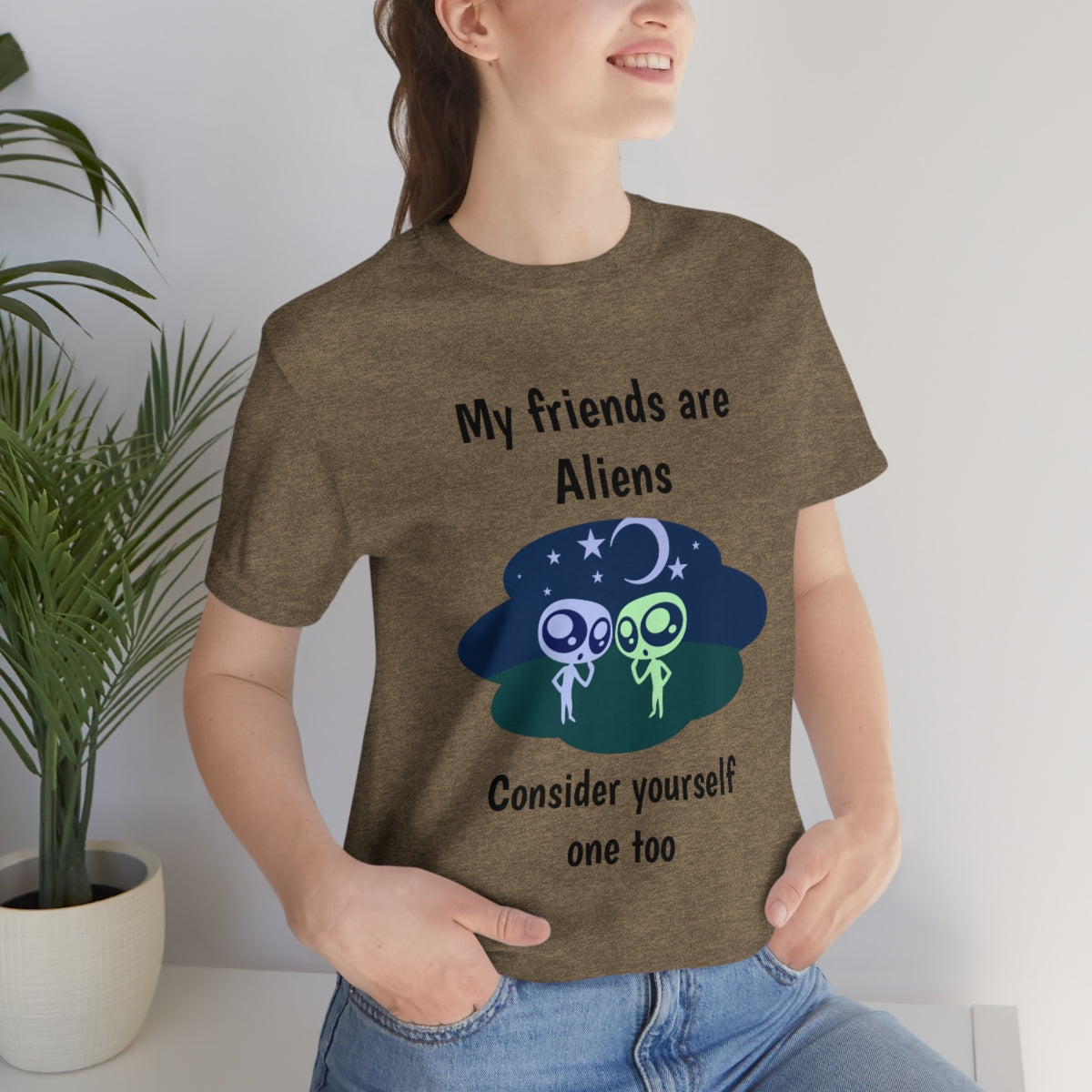 My friends are aliens - Funny Unisex Short Sleeve Tee